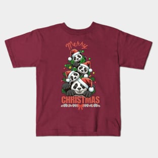 Merry Christmas Cat Santa Gift Kids T-Shirt